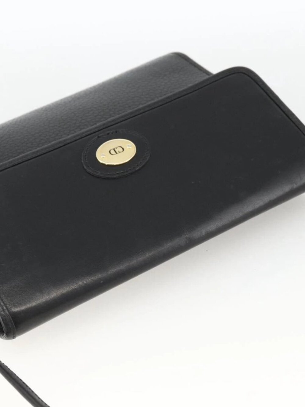 Christian Dior Shoulder Bag Leather Black Gold Auth 174078 - Picture 6 of 15